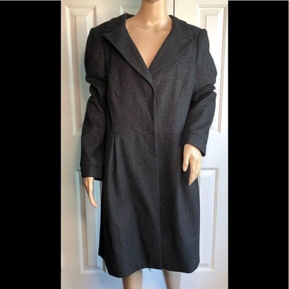 Worthington Black Metallic Princess Cut Coat - Picture 2 of 7